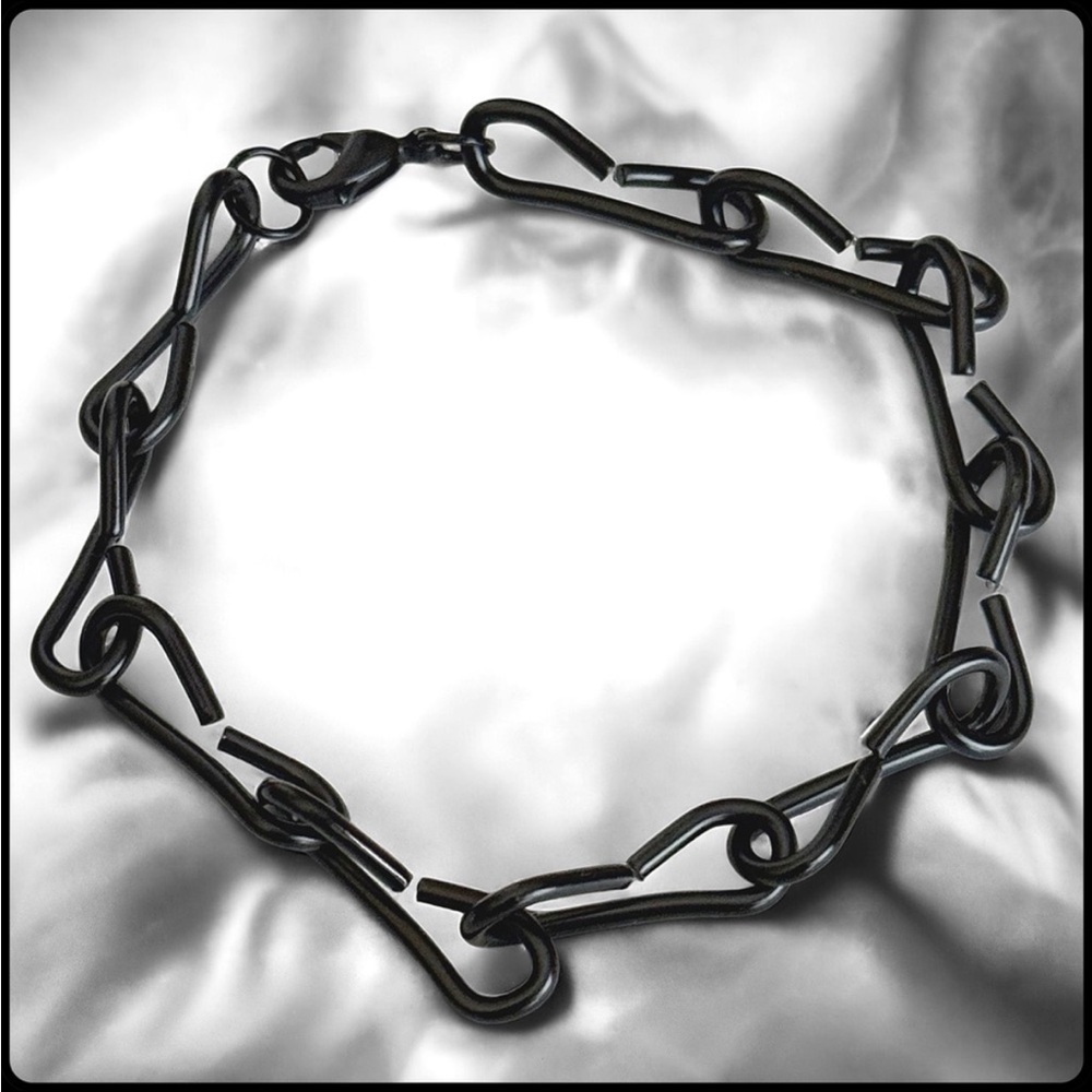 5 For $25💫Alternative Biker Black Chain Links Wicked Bracelet